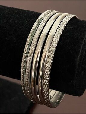 Silver-Tone Multi-Band Cuff Bracelet - Women Jewelry